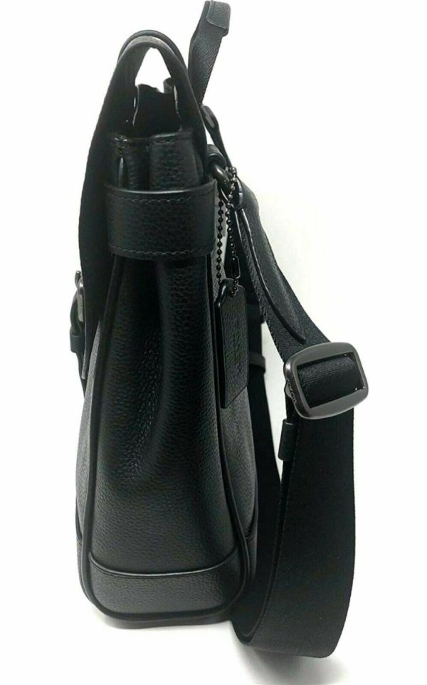 Coach Men’s Hudson Crossbody Messenger Bag in Natural Pebble Leather